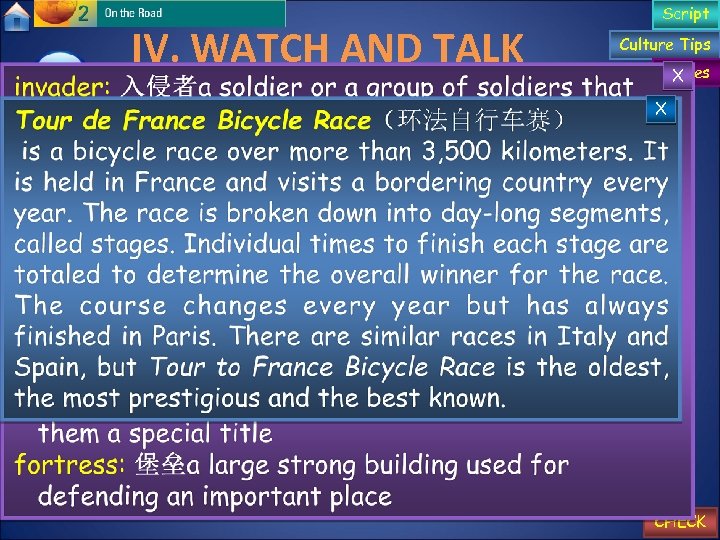 IV. WATCH AND TALK The Walled City Script Culture Tips Part B Notes X