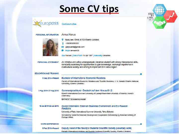 Some CV tips 