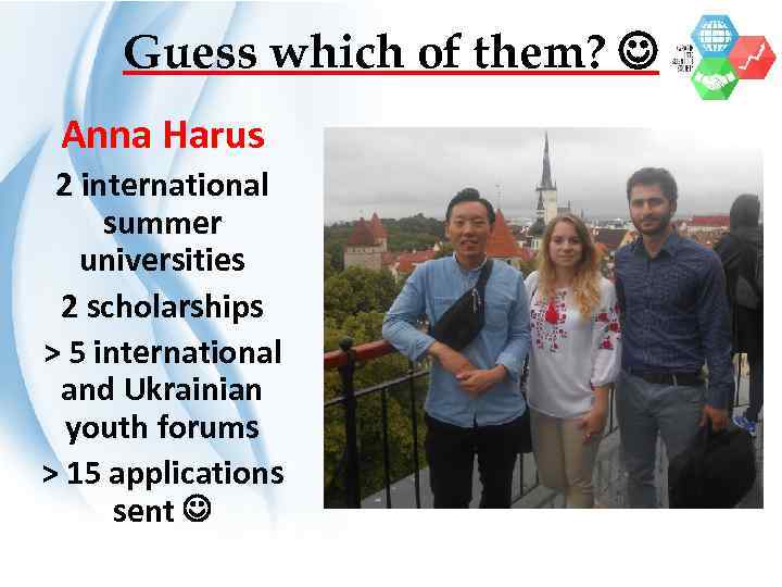 Guess which of them? Anna Harus 2 international summer universities 2 scholarships > 5