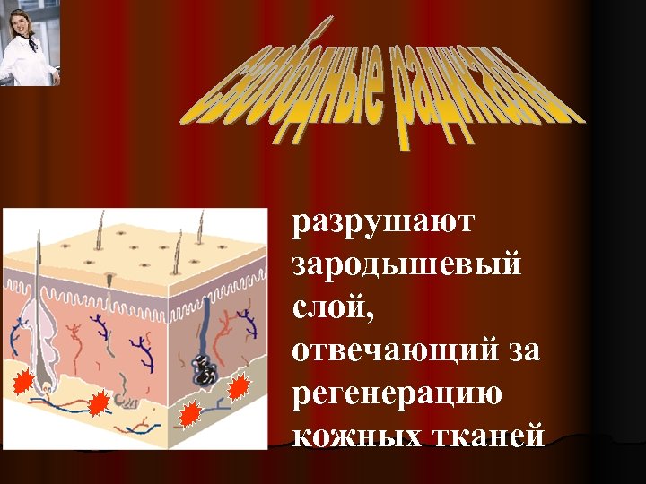 разрушают зародышевый слой, отвечающий за регенерацию кожных тканей 