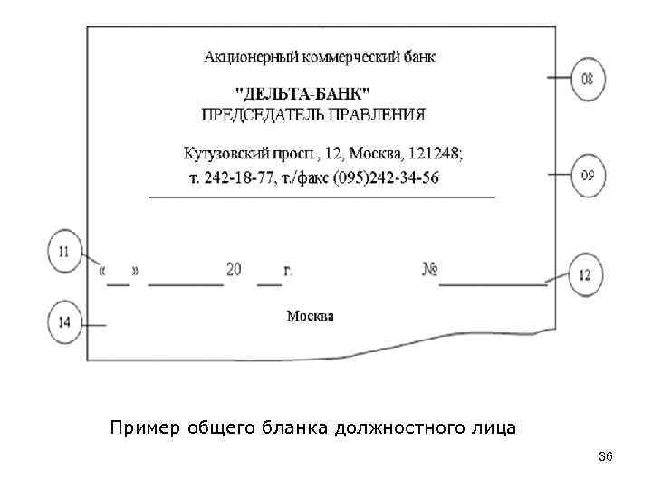 Пример общего бланка должностного лица 36 