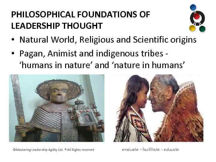 PHILOSOPHICAL FOUNDATIONS OF LEADERSHIP THOUGHT • Natural World, Religious and Scientific origins • Pagan,
