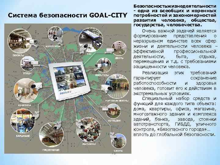 Система безопасности GOAL-CITY 75 Безопасностьжизнедеятельности - одна из всеобщих и коренных потребностей и закономерностей