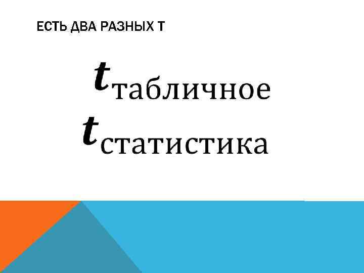 ЕСТЬ ДВА РАЗНЫХ T 