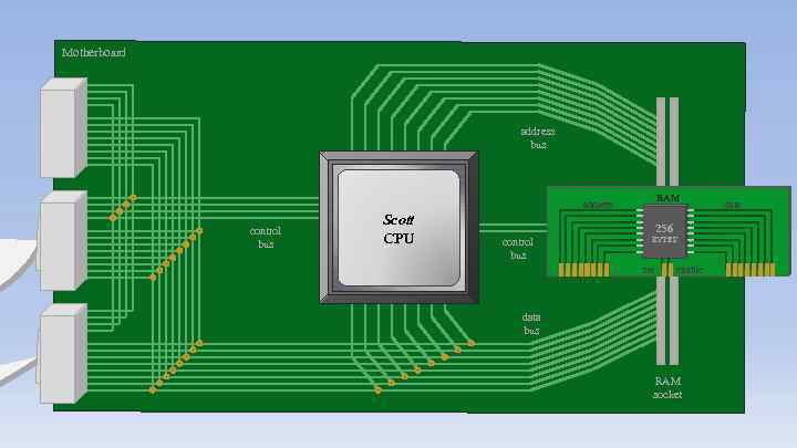 Motherboard address bus address control bus Scott CPU RAM set 256 control bus enable