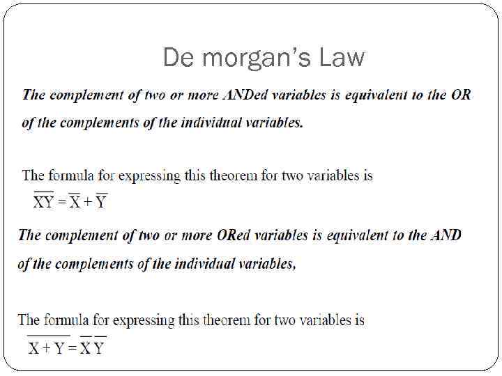 De morgan’s Law 