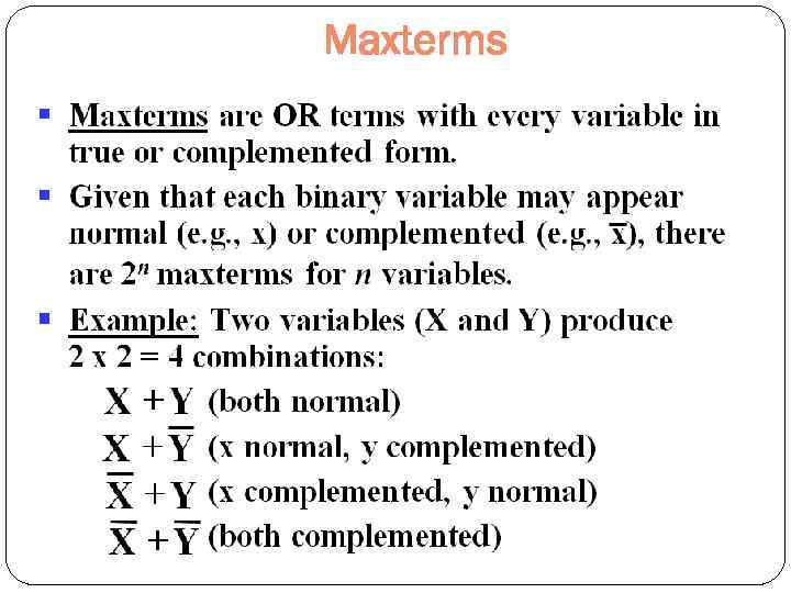 Maxterms 