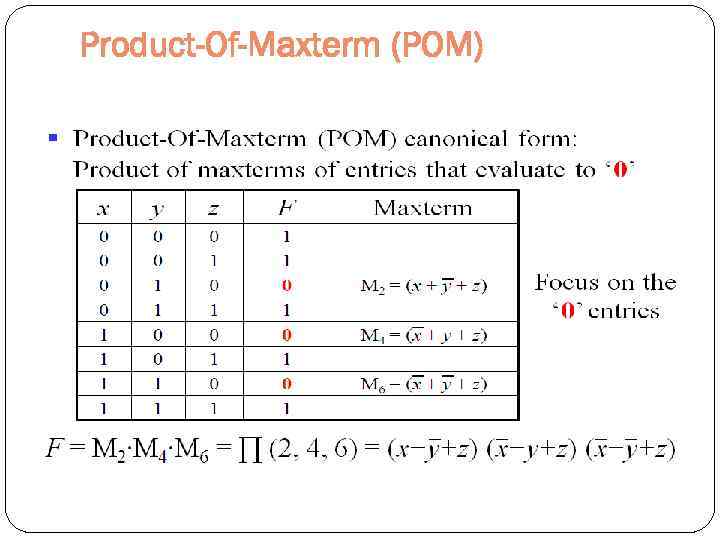 Product-Of-Maxterm (POM) 