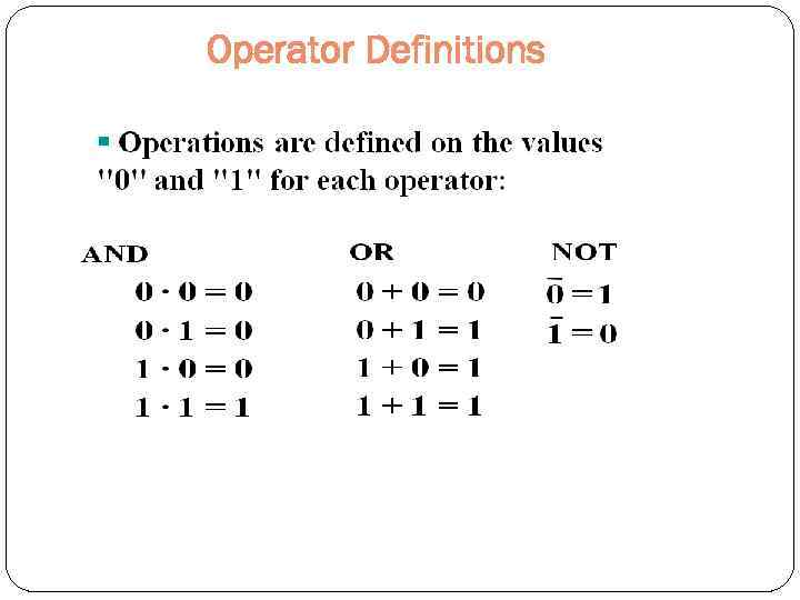 Operator Definitions 