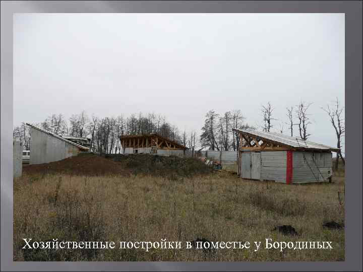 Хозяйственные постройки в поместье у Бородиных 