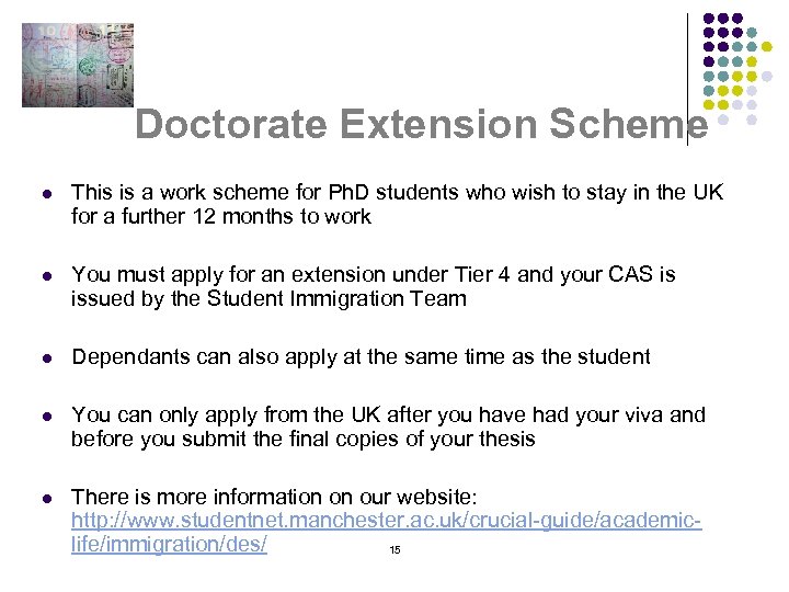 Doctorate Extension Scheme l This is a work scheme for Ph. D students who