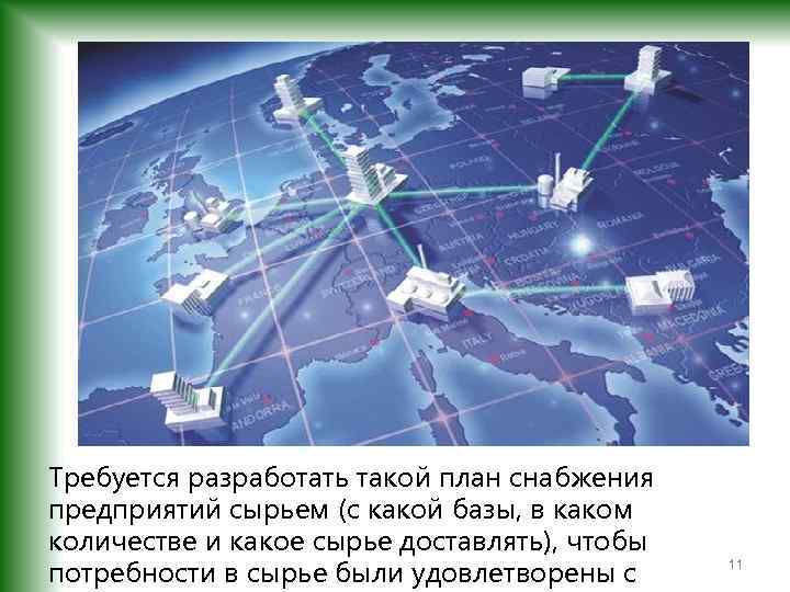 Требуется разработать такой план снабжения предприятий сырьем (с какой базы, в каком количестве и
