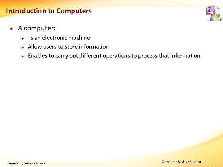 Introduction to Computers u A computer: ² ² ² Is an electronic machine Allow