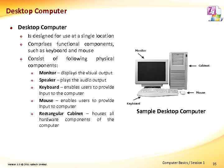 Desktop Computer u Desktop Computer ² ² ² Is designed for use at a