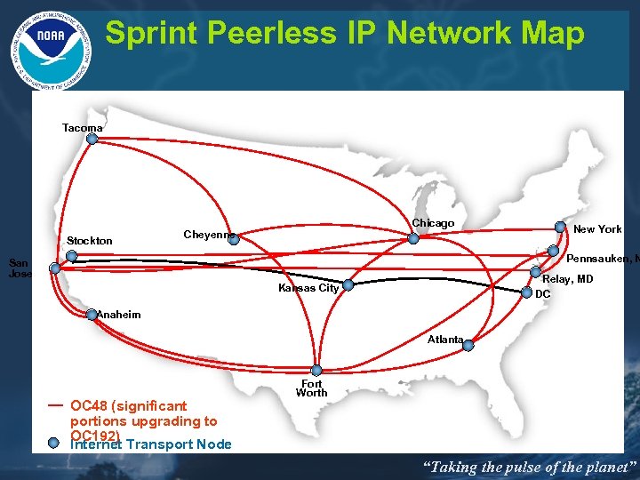 Sprint Peerless IP Network Map Tacoma Stockton Chicago Cheyenne New York Pennsauken, N San