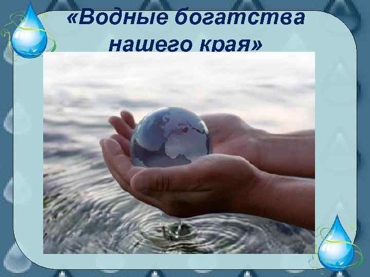  «Водные богатства нашего края» 