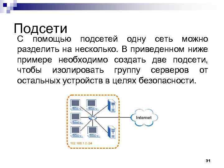 Как правильно построить сеть компьютерную с разными подсетями