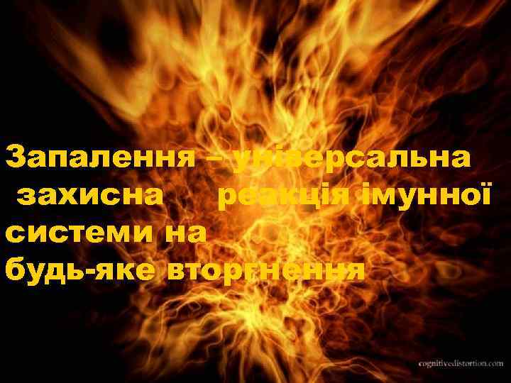 Запалення – універсальна захисна реакція імунної системи на будь-яке вторгнення 