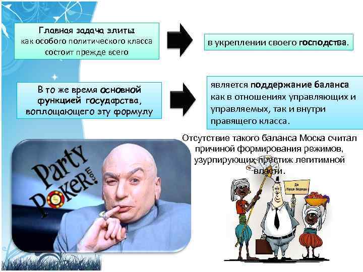 Главная задача элиты как особого политического класса состоит прежде всего В то же время