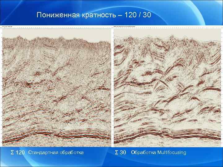 Пониженная кратность – 120 / 30 Σ 120 Стандартная обработка Σ 30 Обработка Multifocusing