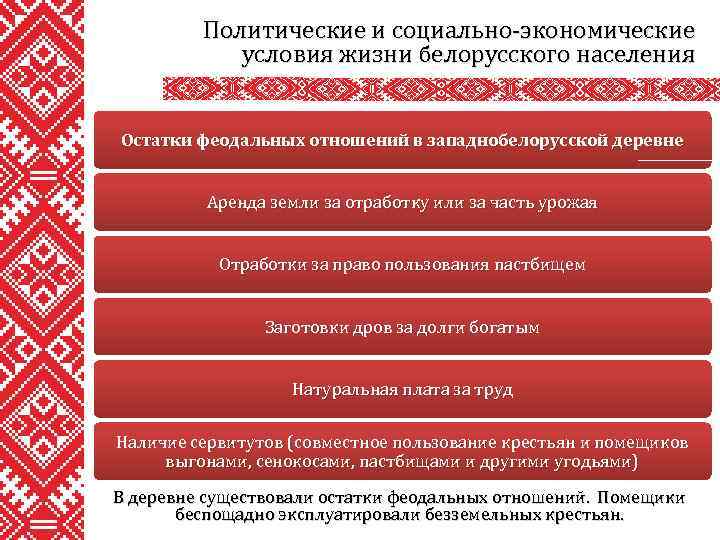 Политические и социально-экономические условия жизни белорусского населения Остатки феодальных отношений в западнобелорусской деревне Аренда