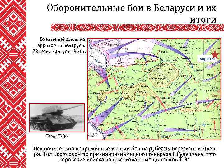 Оборонительные бои в Беларуси и их итоги Боевые действия на территории Беларуси. 22 июня