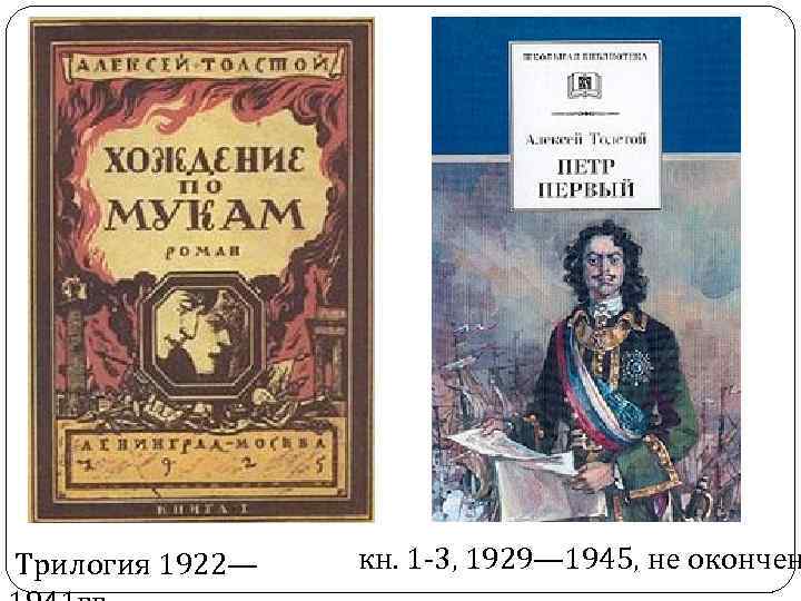  Трилогия 1922— кн. 1 -3, 1929— 1945, не окончен 