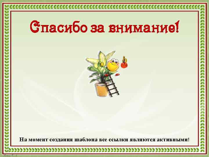 Спасибо за внимание! На момент создания шаблона все ссылки являются активными! 