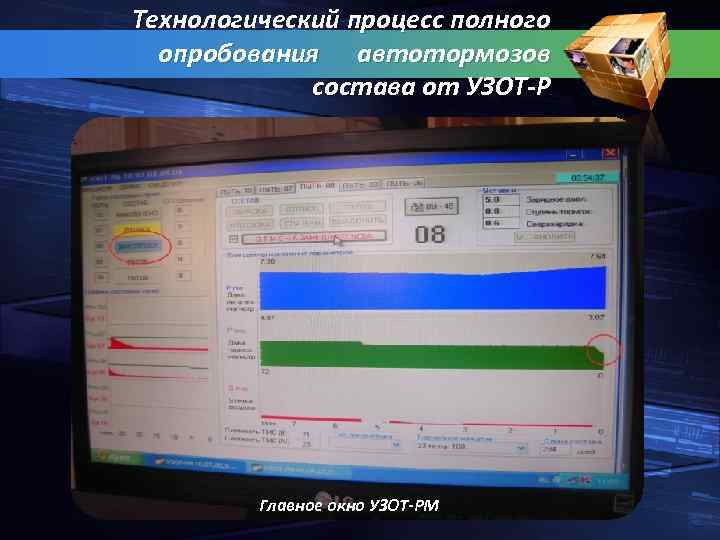 Технологический процесс полного опробования автотормозов состава от УЗОТ Р Главное окно УЗОТ РМ 