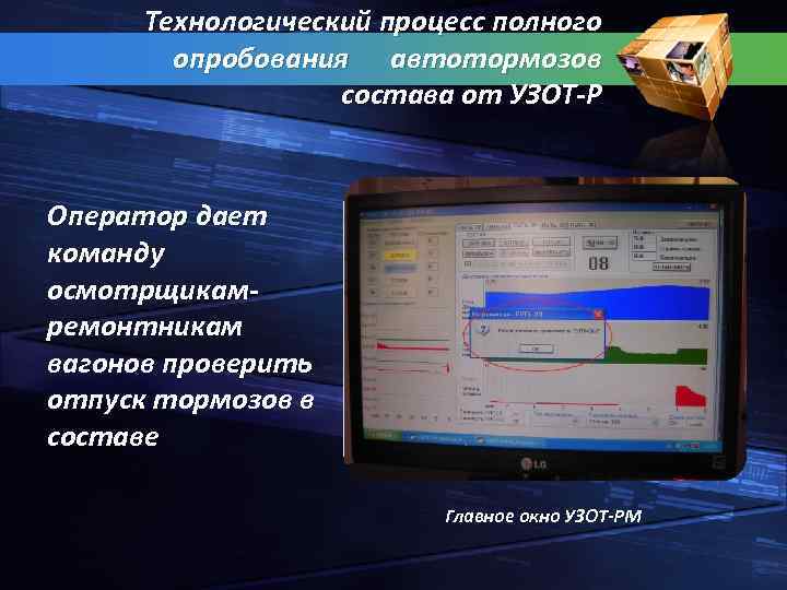 Технологический процесс полного опробования автотормозов состава от УЗОТ Р Оператор дает команду осмотрщикам ремонтникам