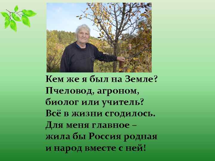 Кем же я был на Земле? Пчеловод, агроном, биолог или учитель? Всё в жизни