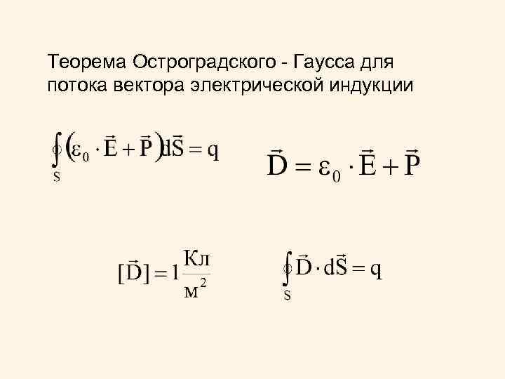 Теорема Остроградского - Гаусса для потока вектора электрической индукции 