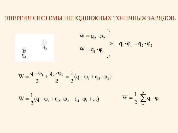 Энергия системы точечных зарядов