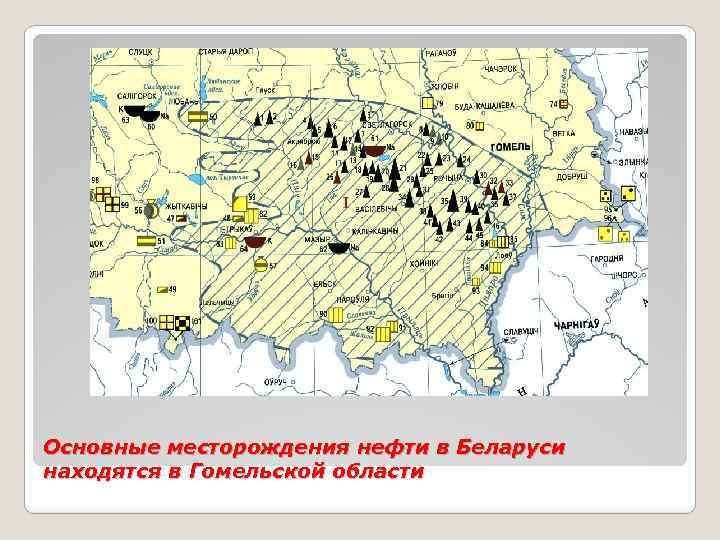 Основные месторождения нефти в Беларуси находятся в Гомельской области 