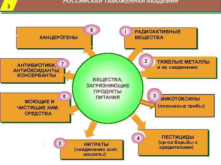 РОССИЙСКАЯ ТАМОЖЕННАЯ АКАДЕМИЯ 3 8 I КАНЦЕРОГЕНЫ АНТИБИОТИКИ, 7 АНТИОКСИДАНТЫ, КОНСЕРВАНТЫ МОЮЩИЕ И ЧИСТЯЩИЕ