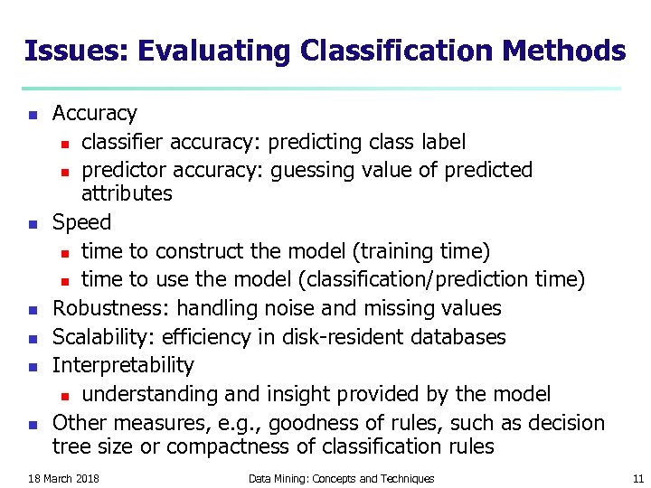 Issues: Evaluating Classification Methods n n n Accuracy n classifier accuracy: predicting class label