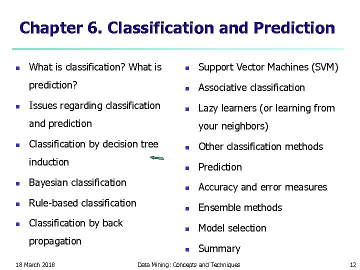 Chapter 6. Classification and Prediction n What is classification? What is n Support Vector