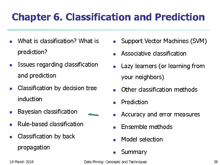 Chapter 6. Classification and Prediction n What is classification? What is n Support Vector