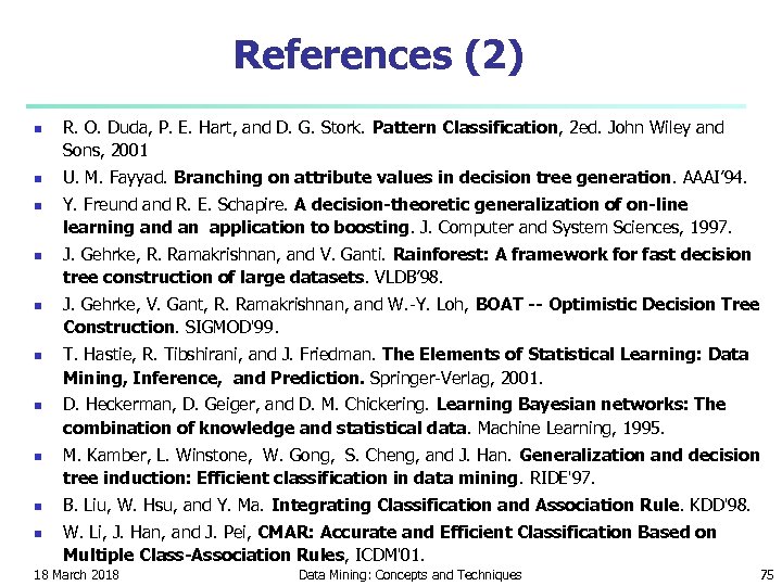 References (2) n n n n n R. O. Duda, P. E. Hart, and