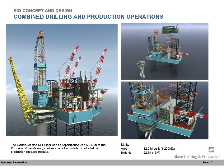 RIG CONCEPT AND DESIGN COMBINED DRILLING AND PRODUCTION OPERATIONS The Cantilever and Drill Floor
