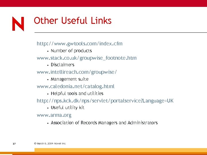 Other Useful Links http: //www. gwtools. com/index. cfm • Number of products www. stack.