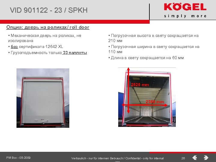 VID 901122 - 23 / SPKH Опция: дверь на роликах/ roll door • Механическая