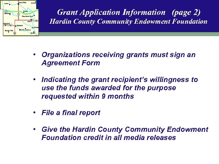 Grant Application Information (page 2) Hardin County Community Endowment Foundation • Organizations receiving grants