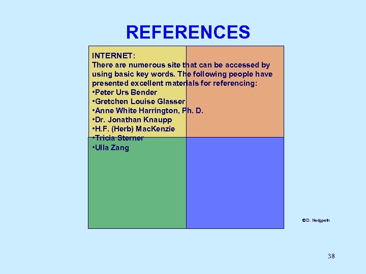 REFERENCES INTERNET: There are numerous site that can be accessed by using basic key