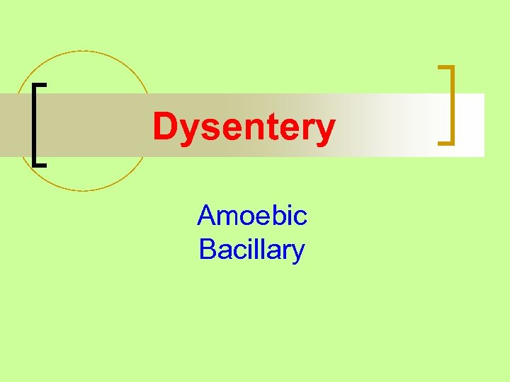 Dysentery Amoebic Bacillary 