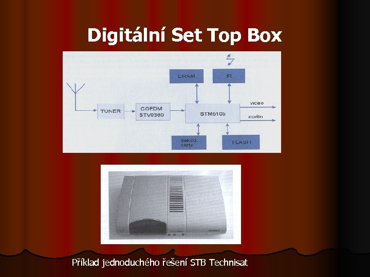 Digitální Set Top Box Příklad jednoduchého řešení STB Technisat 