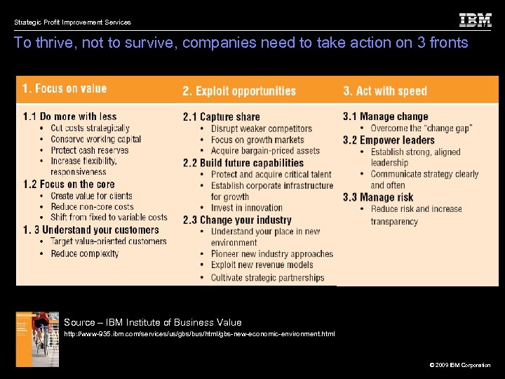 Strategic Profit Improvement Services To thrive, not to survive, companies need to take action