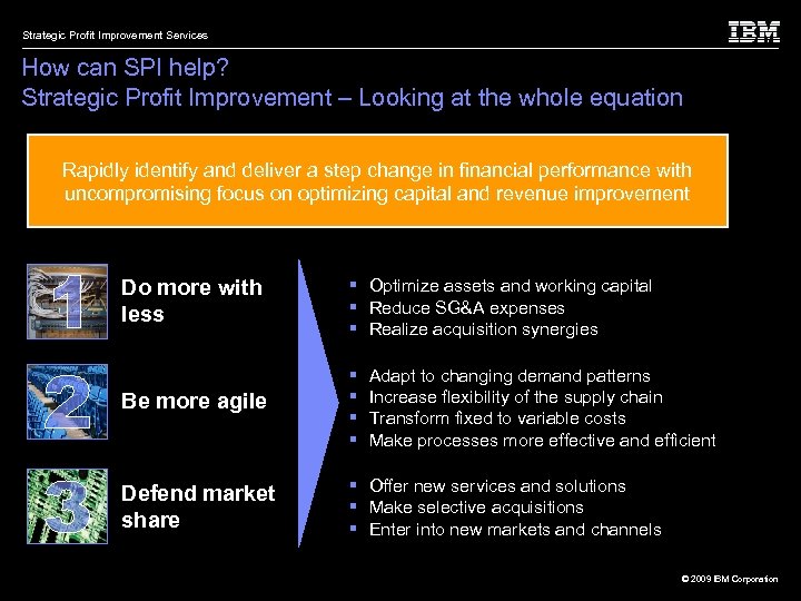 Strategic Profit Improvement Services How can SPI help? Strategic Profit Improvement – Looking at