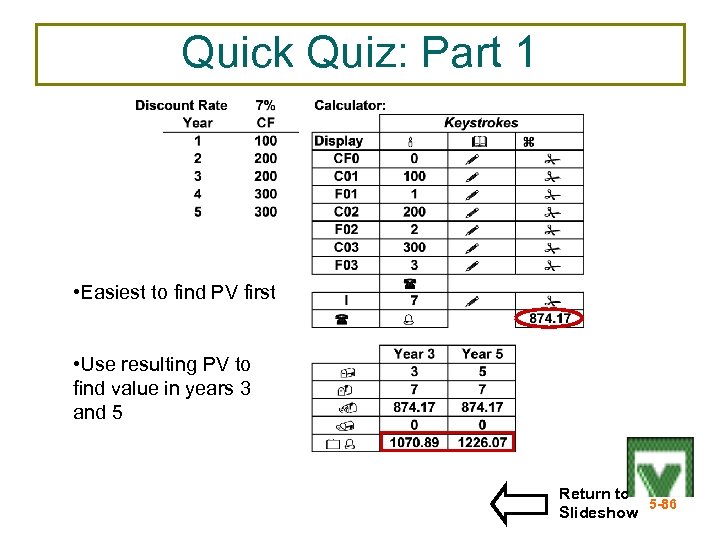 Quick Quiz: Part 1 • Easiest to find PV first • Use resulting PV