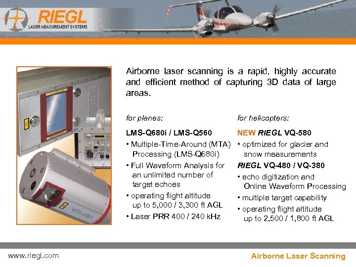 Airborne laser scanning is a rapid, highly accurate and efficient method of capturing 3